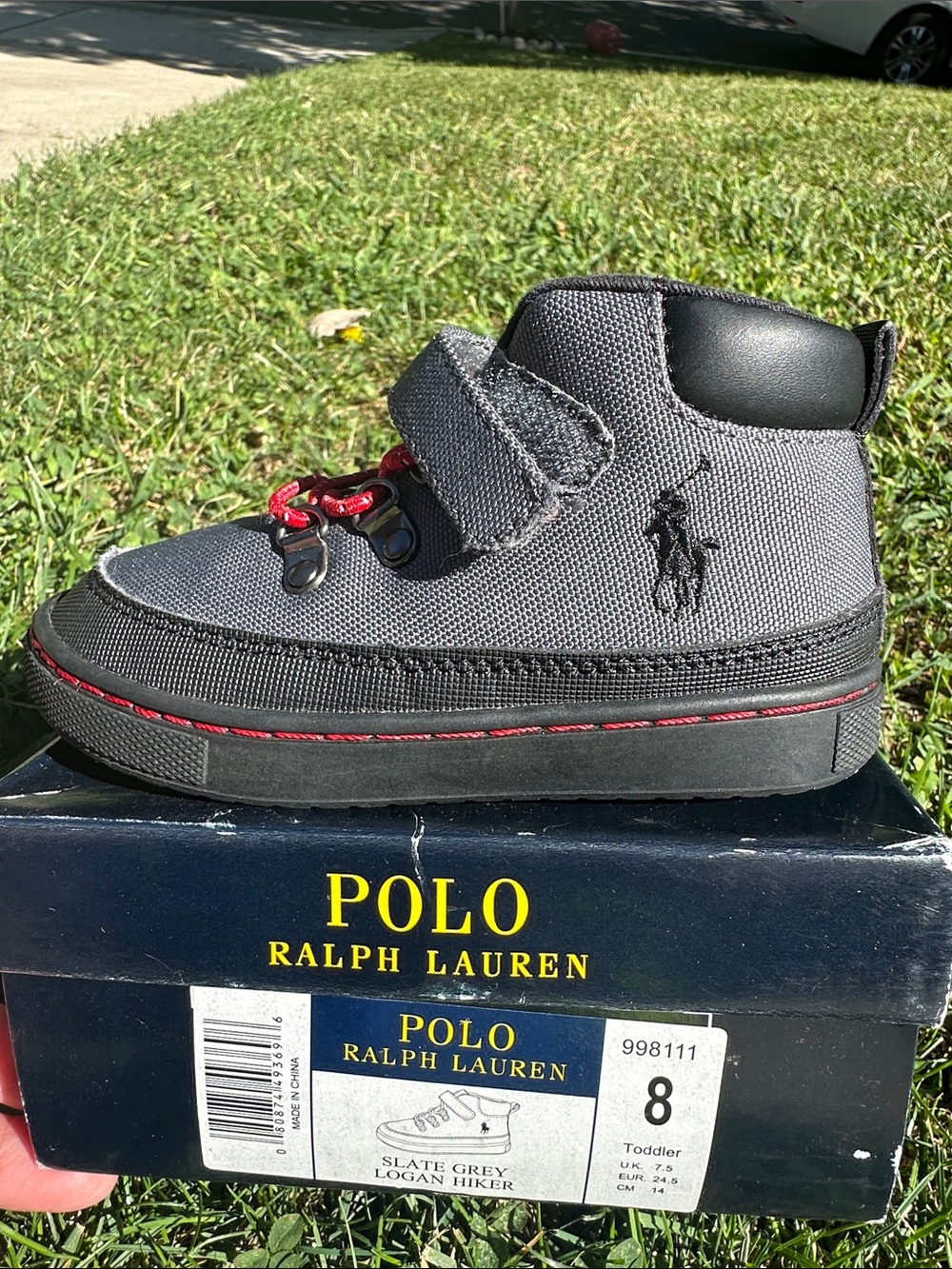 Polo by Ralph Lauren Toddler Grey and Black Hiker Boot